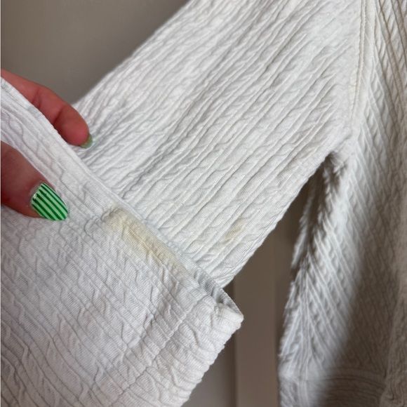 LULULEMON Retreat Yourself Pullover White Knit Bell Sleeve Boho Oversized Crew L - Picture 7 of 8